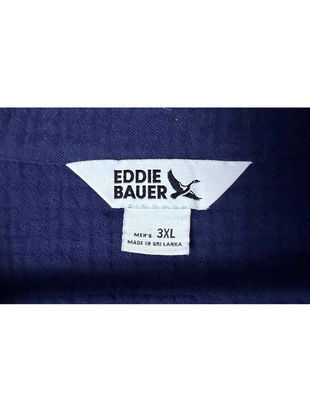 Eddie Bauer Men's 3XL Navy Blue Button-Up Shirt Style 100% - Picture 4 of 4